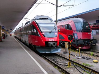 Vienna, Austria - 1st May 2009 - BB Train at Rekawinkel station in Vienna, Europe clipart