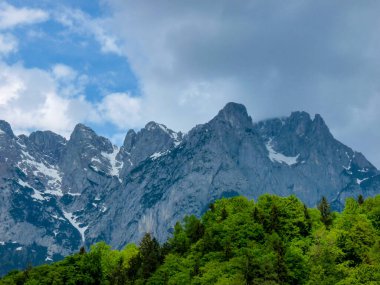 Avusturya, Salzburg, Avrupa, arka planda büyük bir dağ