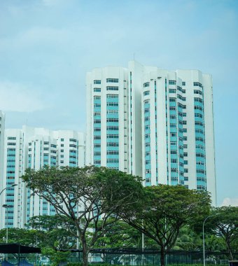 Singapur, Asya, Güneydoğu Asya, bir şehirde yüksek bir bina.