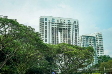 Singapur, Asya, Güneydoğu Asya, bir şehirde yüksek bir bina.