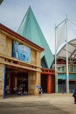 Singapur, Asya - 20 Nisan 2024: Sentosa Singapur, Asya 'daki liman gezisi