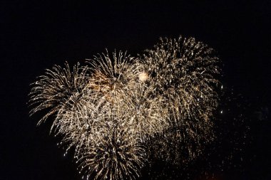Den Haag, Lahey, Hollanda ve Avrupa 'daki Scheveningen plajında her yıl düzenlenen havai fişek etkinliği