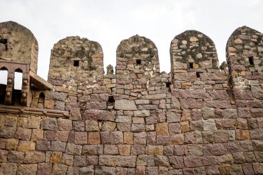 Hyderabad, Telangana, Golkonda Kalesi, Hindistan, Asya, Güneydoğu Asya, kalenin dış duvarı.