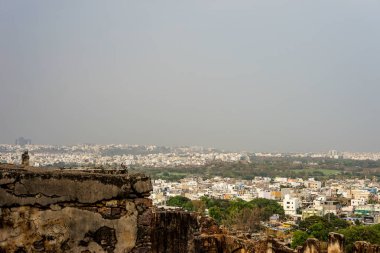 Hyderabad, Telangana, Golkonda Kalesi, Hindistan, Asya, Güneydoğu Asya, şehrin ufuk çizgisi manzarası