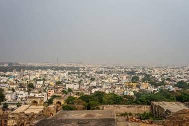 Hyderabad,Telangana, Golkonda Fort, India, Asia, South East Asia, view of city skyline clipart