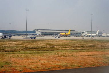 Bangalore, Karnataka - 27 Mart 2022: Kempegowda Uluslararası Havaalanı Bangalore, Karnataka, Hindistan