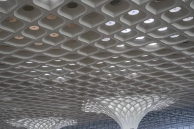 Mumbai CST havaalanında dekore edilmiş tavan.