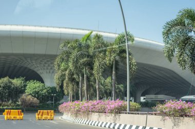 Mumbai, Hindistan - 18 Şubat 2019: Terminal T2 Mumbai Chatrapati Sivaji Havaalanı, Hindistan