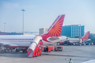 Mumbai, Hindistan - 5 Nisan 2019: Chhatrapati Shivaji Maharaj Uluslararası Havalimanı, Maharashtra, Mumbai, Hindistan
