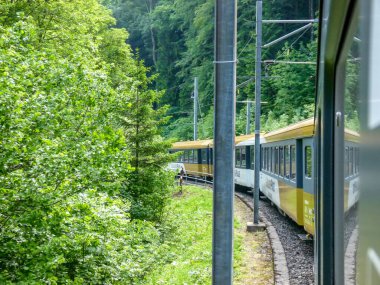 İsviçre, Meiringen - 31 Mayıs 2009: İsviçre, Avrupa 'da GoldenPass Panoramik treni