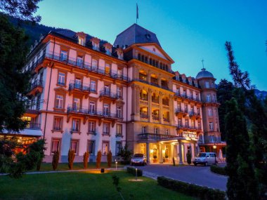 İsviçre, Interlaken - 31 Mayıs 2009: Lindner Grand Hotel Beau Rivage İsviçre, Avrupa