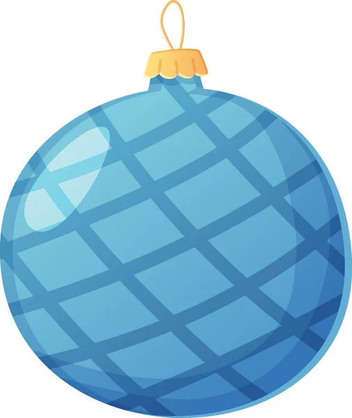 Weihnachten Blaues Netz Elegante Traditionelle Und Moderne Kugel Realistischen Cartoon — Stockvektor