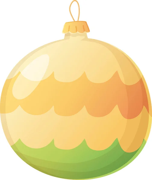 Weihnachten Gelbe Und Grüne Wellen Eleganter Traditioneller Und Moderner Ball — Stockvektor