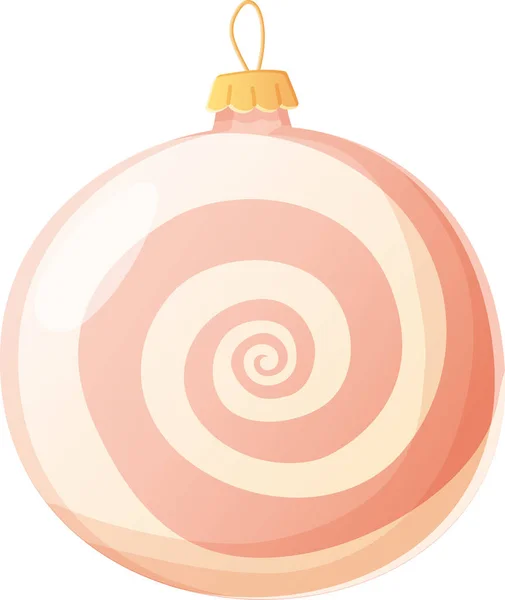 Kerstmis Roze Wit Snoep Elegante Traditionele Moderne Bal Realistische Cartoon — Stockvector