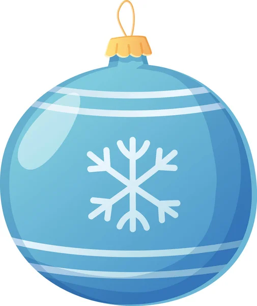 Christmas Blue Snowflake Eleganter Traditioneller Und Moderner Ball Realistischen Cartoon — Stockvektor