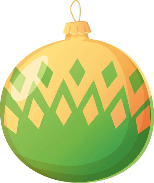 Weihnachten Grün Gelb Rautenornament Elegante Traditionelle Und Moderne Kugel Realistischen — Stockvektor