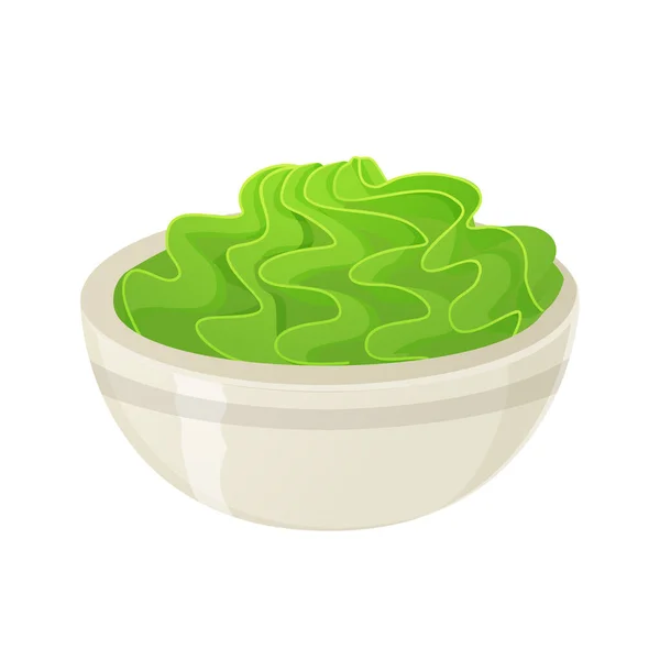 Wasabi sosis kasesi. Asya mutfağı, Japon yemekleri, gerçekçi karikatür çizimleri..