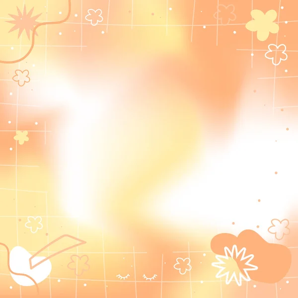 Pastel Geel Oranje Wazig Mesh Gradient Abstract Vierkante Banner Achtergrond — Stockvector