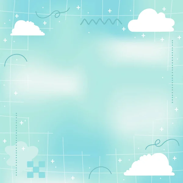 Pastellblau Verschwommenes Zartes Mesh Gradient Abstract Square Banner Hintergrund Mit — Stockvektor