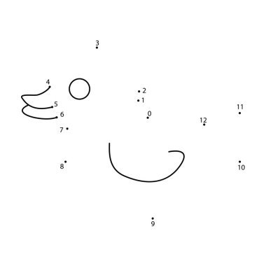 Noktalar oyununu birleştir. Çocuklar için ördek yazdırılabilir çalışma kağıdı. Çocuk boyama kitabı olarak kullanılabilir. Stok vektör illüstrasyonu siyah ana hatlı beyaz üzerine izole edildi.