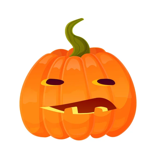 Jack Lantern Pumpa Ansiktsuttryck Halloween Fest Pumpa Ristning Stock Vektor — Stock vektor