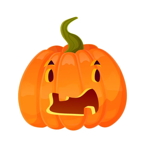 Jack Lanterne Citrouille Expression Visage Halloween Fête Citrouille Sculpture Illustration — Image vectorielle
