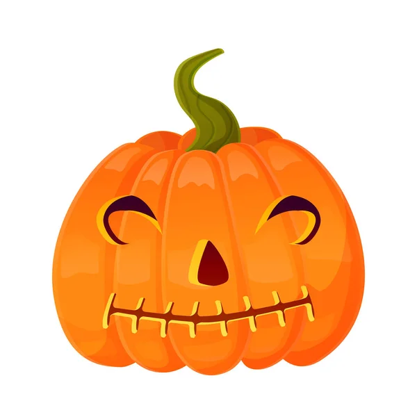 Jack Laterne Kürbis Gesichtsausdruck Halloween Party Kürbisschnitzen Aktienvektorillustration Isoliert Auf — Stockvektor