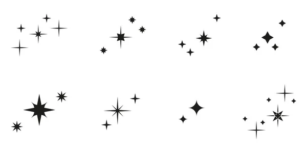 Estetik y2k yıldız elementleri oluşturuldu. Beyaz arkaplanda izole edilmiş basit 2000 'ler biçiminde stok vektör illüstrasyonu