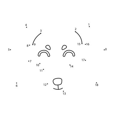 Noktalar oyununu birleştir. Çocuklar için yazılabilir köpek çizelgesi. Çocuk boyama kitabı olarak kullanılabilir. Stok vektör illüstrasyonu siyah ana hatlı beyaz üzerine izole edildi.