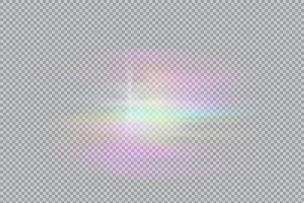 Luz Arco Íris Prisma Efeito Luz Sobreposição Ilustração Vetorial Estoque — Vetor de Stock