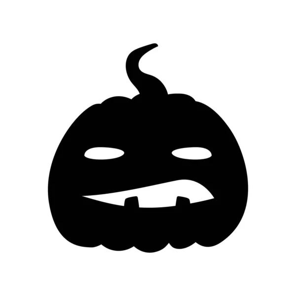 Jack Lantern Pumpkin Face Expression Silhouette Halloween Party Pumpkin Carving — Stock Vector