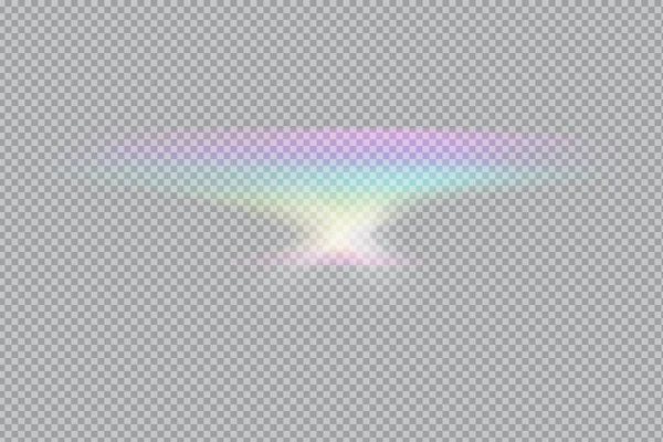 Prisma Regnbågens Ljus Overlay Ljus Effekt Lagervektor Illustration Realistisk Stil — Stock vektor