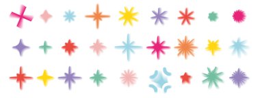 Estetik y2k aura elementleri ayarlandı. Çiçek, leke, kalp, kelebek, yıldız sembolleri. Beyaz arkaplanda izole edilmiş basit 2000 'ler biçiminde stok vektör illüstrasyonu