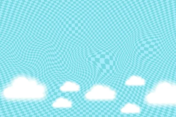 Fondo Cuadros Ácido Azul Con Nubes Aura Blanca Stock Vector Ilustración De Stock