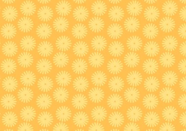 Havalı papatya çiçekleriyle soyut klasik modeller. Retro vektör arka plan tasarımı, tekstil, ambalaj kağıdı 60 'lar, 70' ler, 80 'ler tarzı