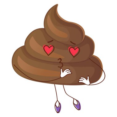 Kaka ironik karakter öpücükler gönderir. Eski moda karikatür tarzı 30 'ların klip sanatı. Stok vektör illüstrasyonu düz çizgi film tarzında beyaz arkaplanda izole edildi.