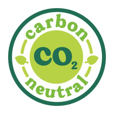 CO2 sembollü yeşil karbon nötr rozet, çevre dostu ve sürdürülebilir uygulamaları teşvik