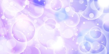 Pembe ve leylak tonlarında büyük bokeh daireleri olan rüya gibi bir karikatür. Fantezi estetiği için yumuşak parıltı ve ışık demetleri.