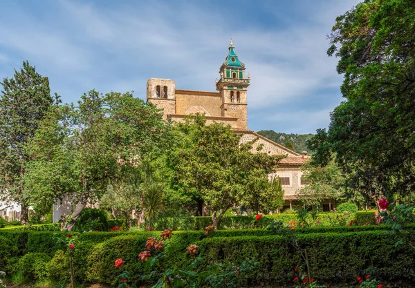 stock image Royal Carthusian Monastery Real Cartuja in Valldemossa, a traditional village in the Tramuntana mountain - Mallorca, Balearic Islands, Spain