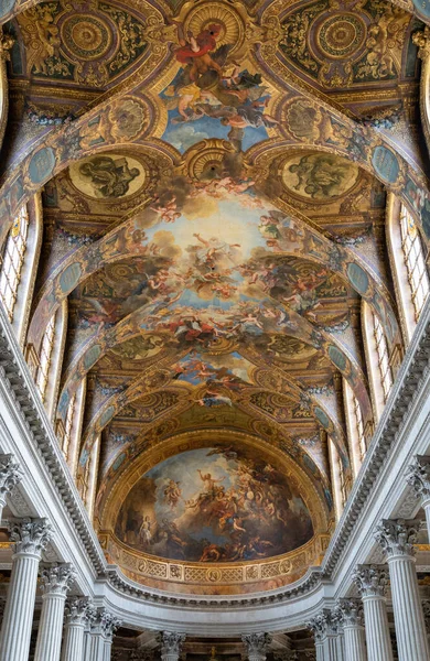 Versailles France March 2023 Ceiling Fresco Royal Chapel Chateau Versailles — стокове фото