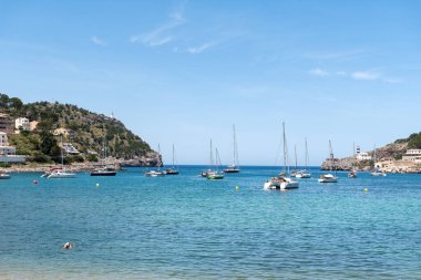 Port de Soller, İspanya - 2022 05 20: Port de Soller, Mallorca, Ballearic Adaları, İspanya