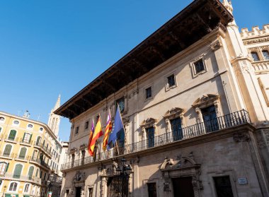 Palma de Mallorca, İspanya - 2022 05 19: Ayuntamiento Belediye Binası, Ajuntament de Palma de Mallorca