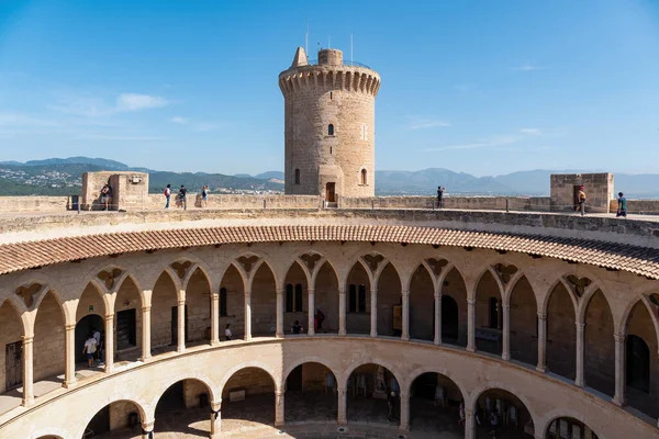 stock image Palma de Mallorca, Spain - 2022 05 18: Inside view of the Bellver Castle in Palma de Mallorca. Shot from the top floor of the Castle.