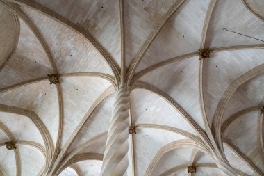 Palma de Mallorca, İspanya - 2022 05 22: Katalanca 'daki Lonja de Palma de Mallorca veya Sa Llotja' nın İçi