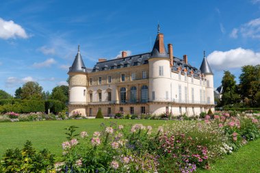 Rambouillet, France - August 15 2024: Gardens and Castle of Rambouillet in summer clipart