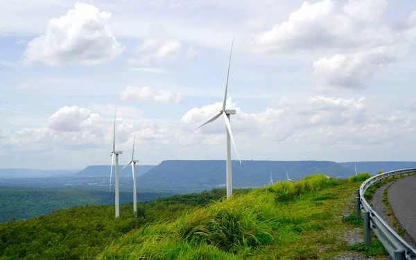 Windenergie Windenergie Productie Duurzame Hernieuwbare Energie Windturbines Wekken Elektriciteit Windmolen — Stockfoto
