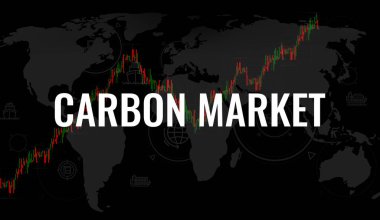 Karbon pazarı konsepti. Küresel karbon piyasası eğilimleri. Karbon kredi takası. Karbon dengeli ticaret. Kurumsal çevreye uyum için sürdürülebilir yatırım stratejisi. Sürdürülebilirlik pazarı.