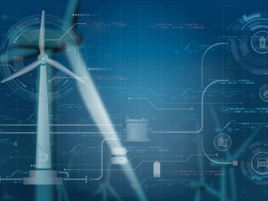 Rüzgar enerjisi. Doğal kaynakları kullanan modern rüzgar türbinleri ile sürdürülebilir güç üretimi. Yenilenebilir enerji için temiz teknoloji ve iklim değişikliğiyle mücadeleye çevre dostu çözümler.