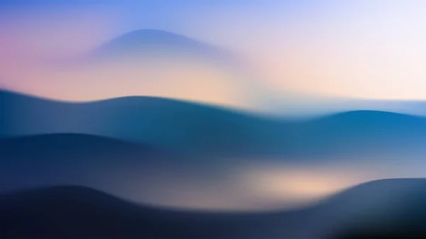 Paysage Marin Dégradé Montagne Paysage Dans Brouillard Fond Ondulé Vectoriel — Image vectorielle