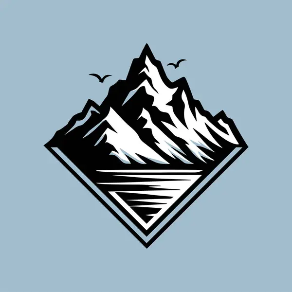 Vintage Vector Mountain Expeditie Symbool Logo Voor Exploratie Outdoor Tours Stockillustratie